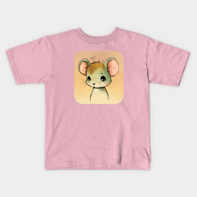 The little mouse in a tee-shirt Kids T-Shirt by Sunshine-thru-the-tees